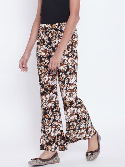 Brown Floral Printed Palazzo