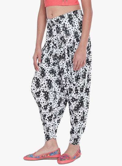 Polka Floral Printed Dhoti