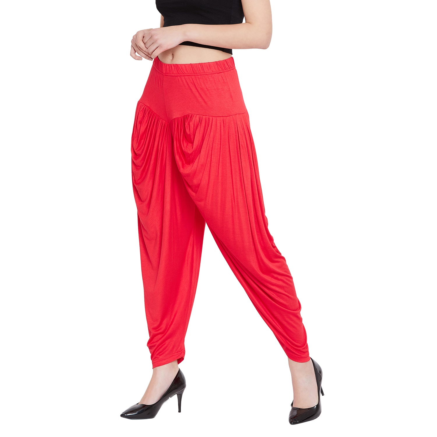Red Viscose Plain Dhoti