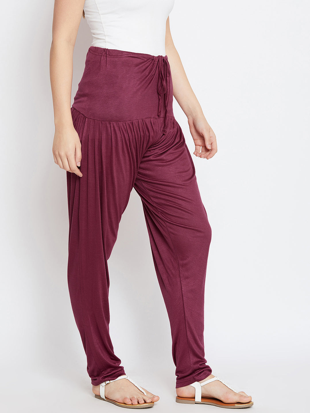 Maroon Plain Viscose Patiala