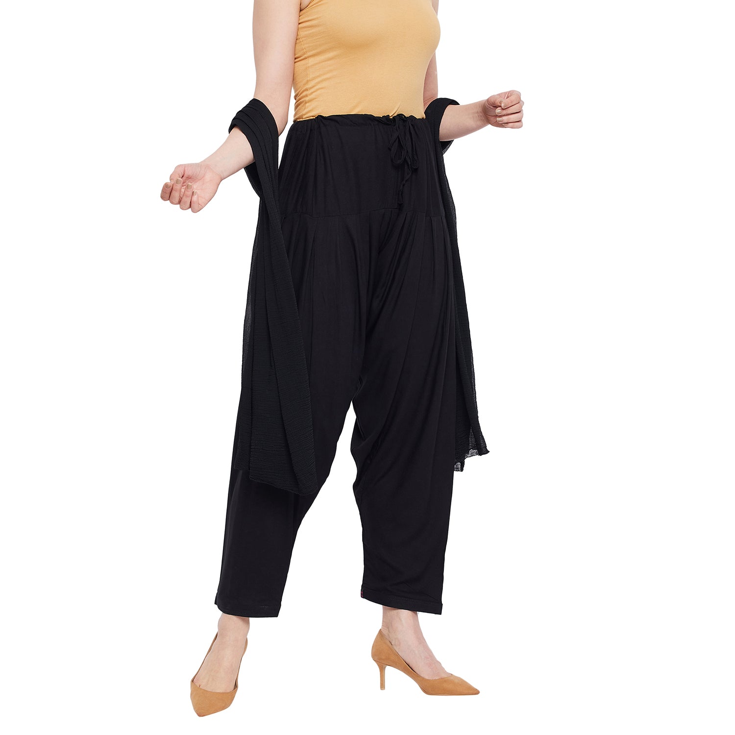 Black Rayon Plain Patiala(No Duppatta)