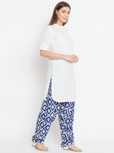 White Solid Color Kurti