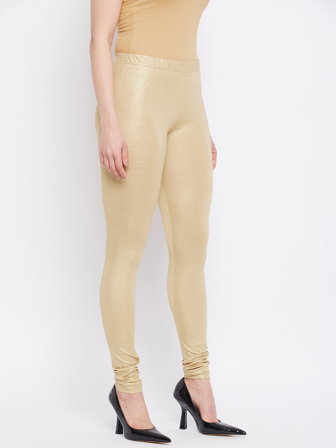 Light Gold Shimmer Leggings - Chudi Length XL