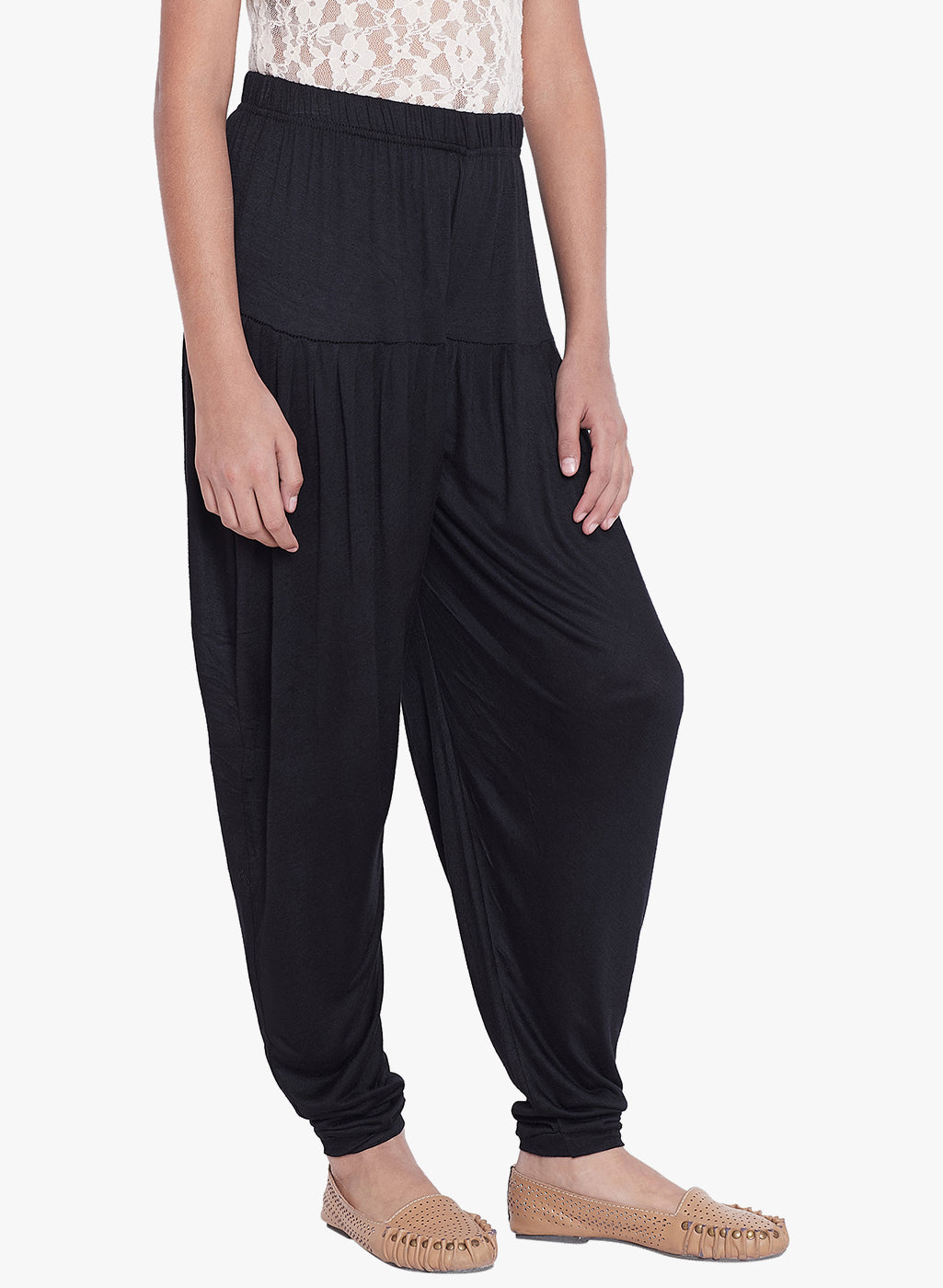 Black Viscose Dhoti Pants
