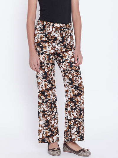 Brown Floral Printed Palazzo