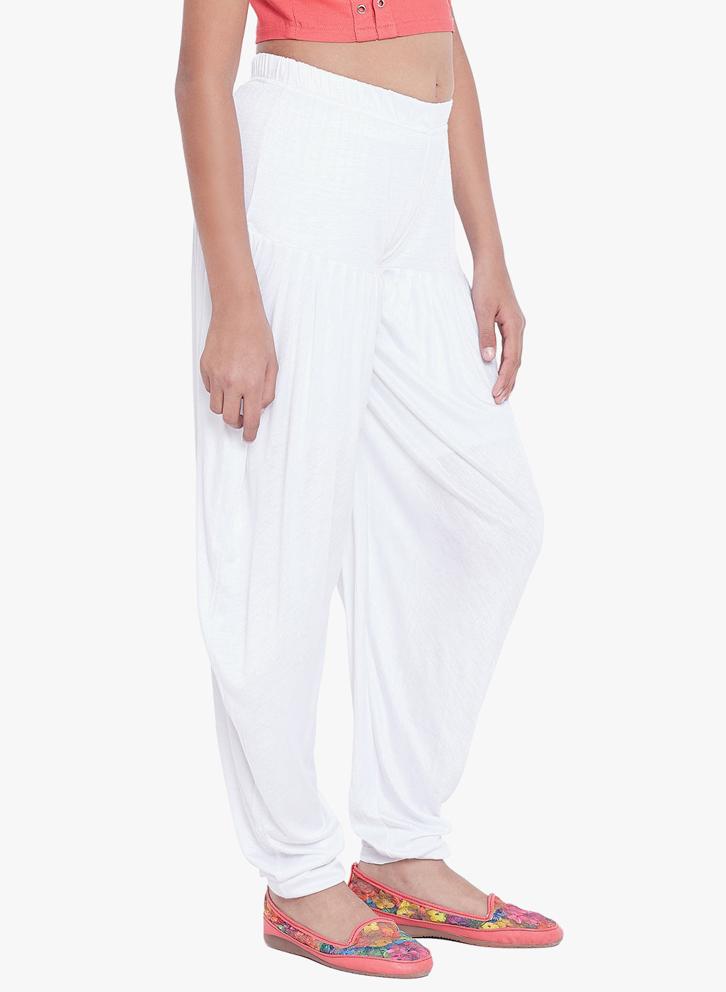 White Viscose Dhoti Pants