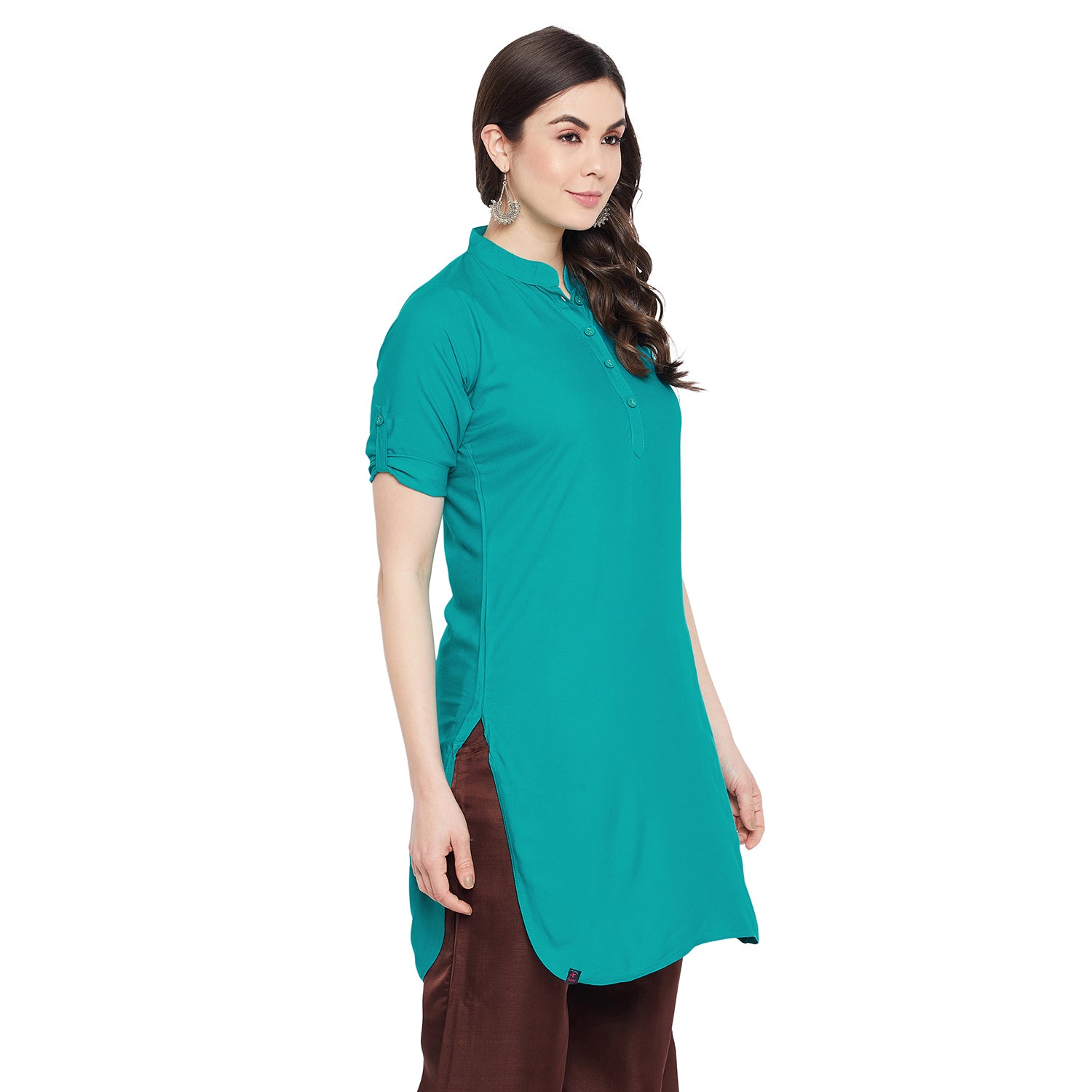 Rama Green Solid Color Kurti