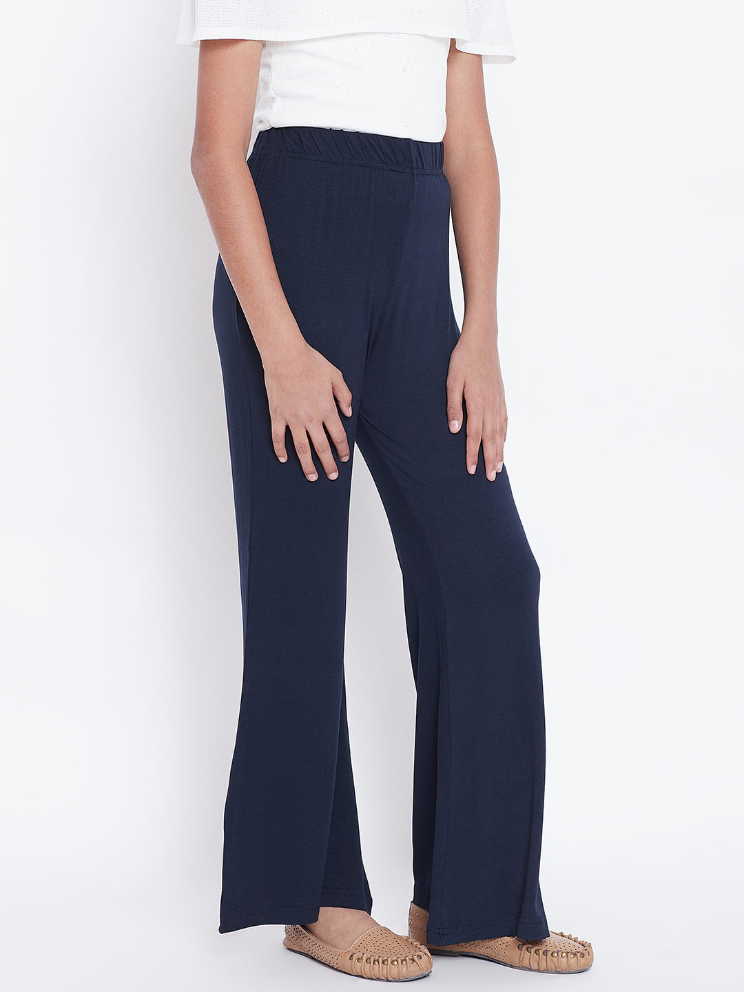 Navy Blue Viscose Palazzo