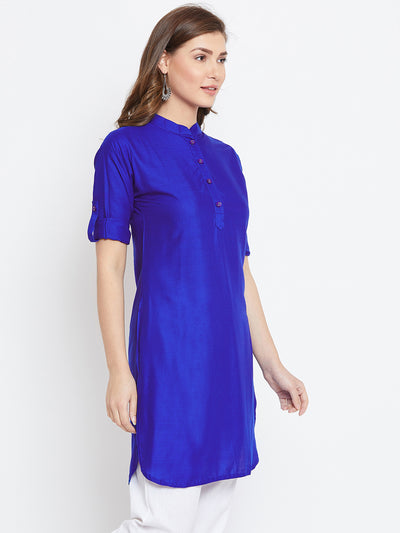 Royal Blue Solid Color Kurti L 36"