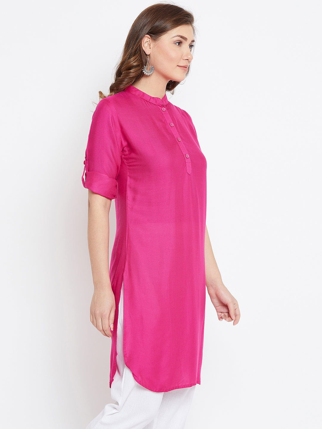 Pink Solid Color Kurti
