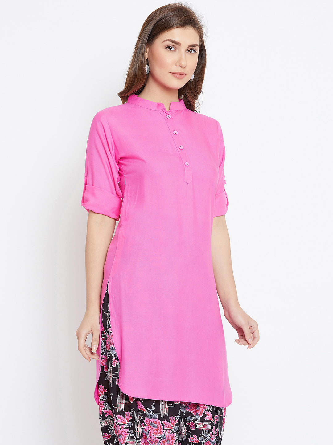 Baby Pink Solid Color Kurti