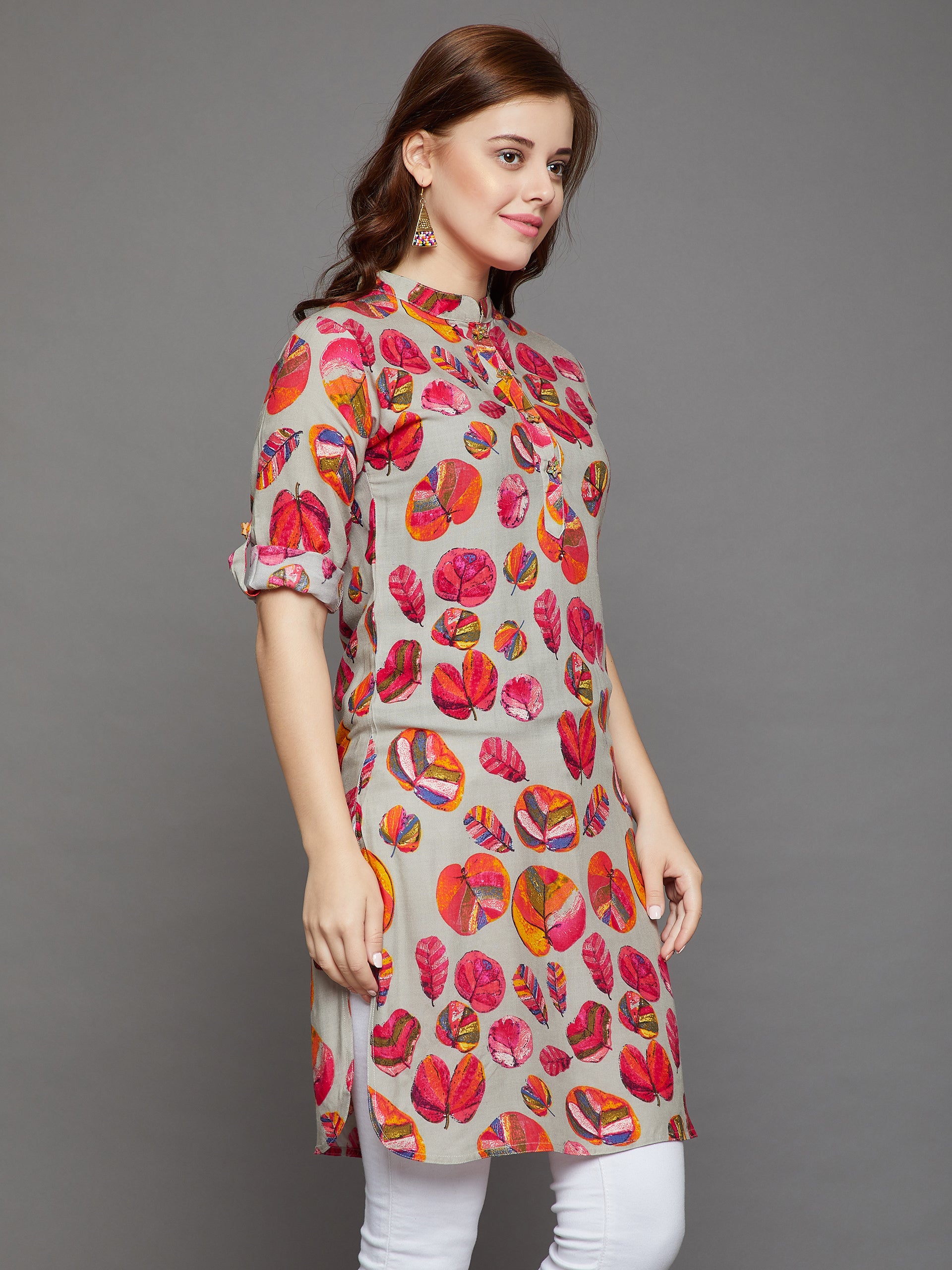 Autumn Blossoms Printed Kurti