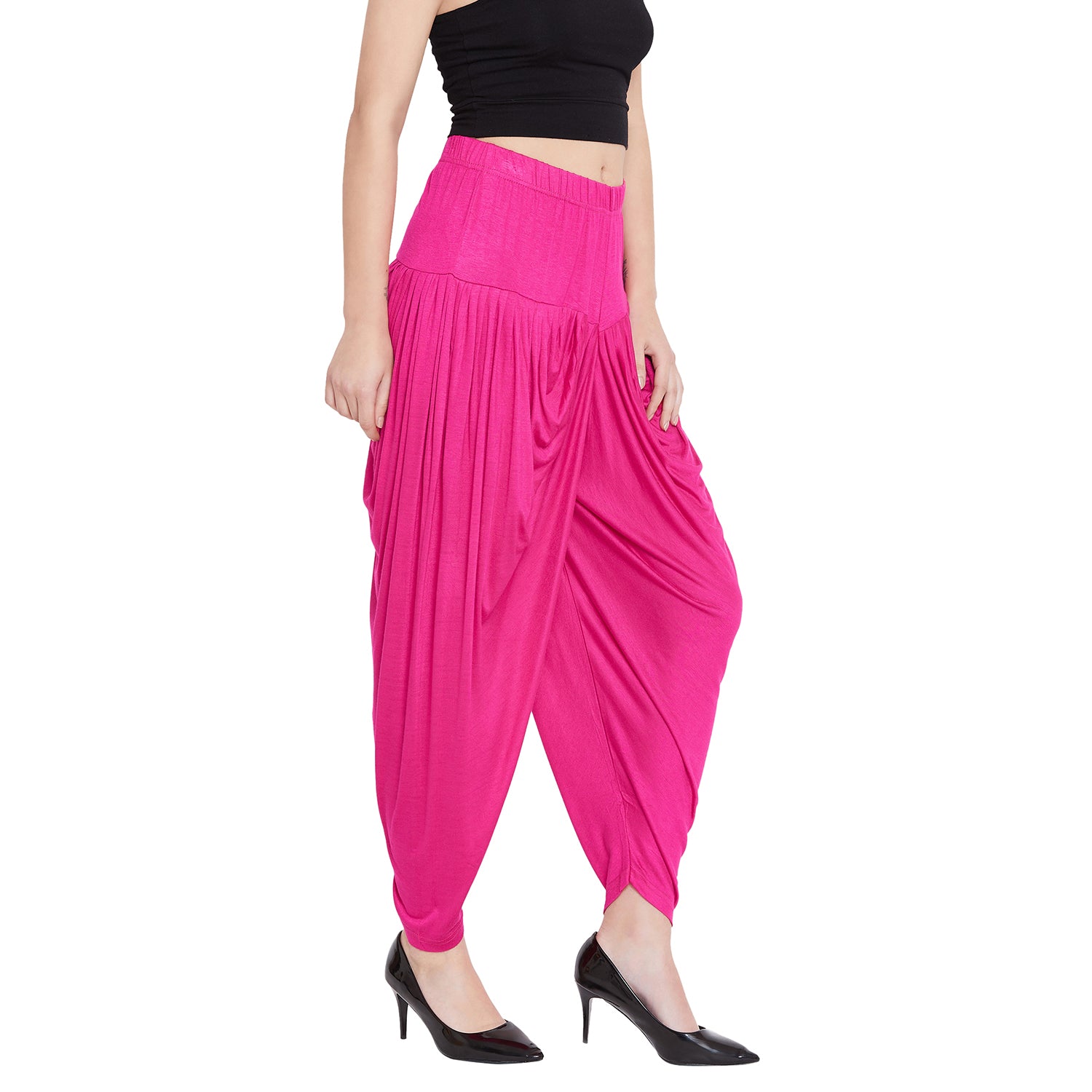 Pink Viscose Plain Dhoti