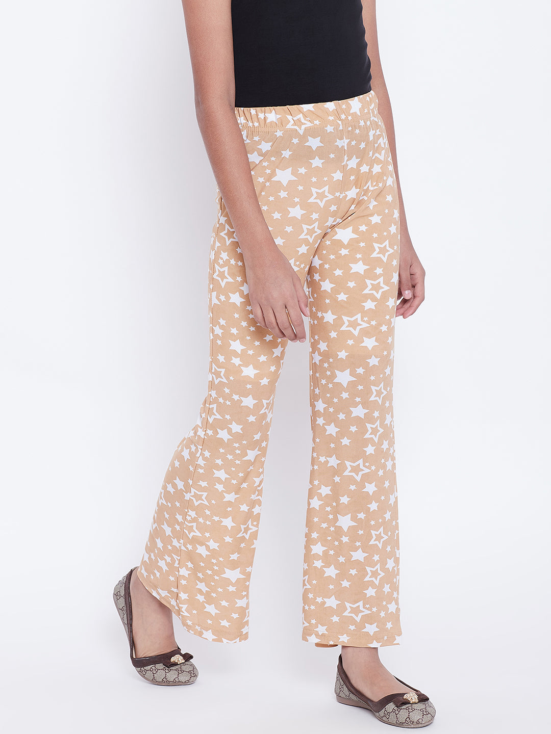 Skin Colour Twinkle Star Printed Palazzo