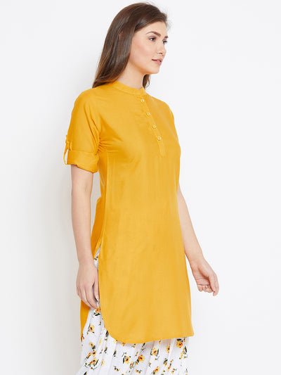 Yellow Solid Color Kurti L 36"