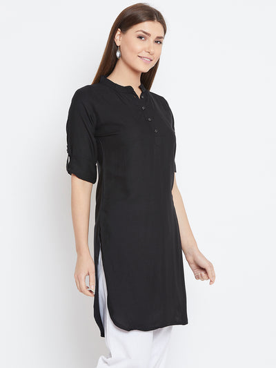 Black Solid Color Kurti