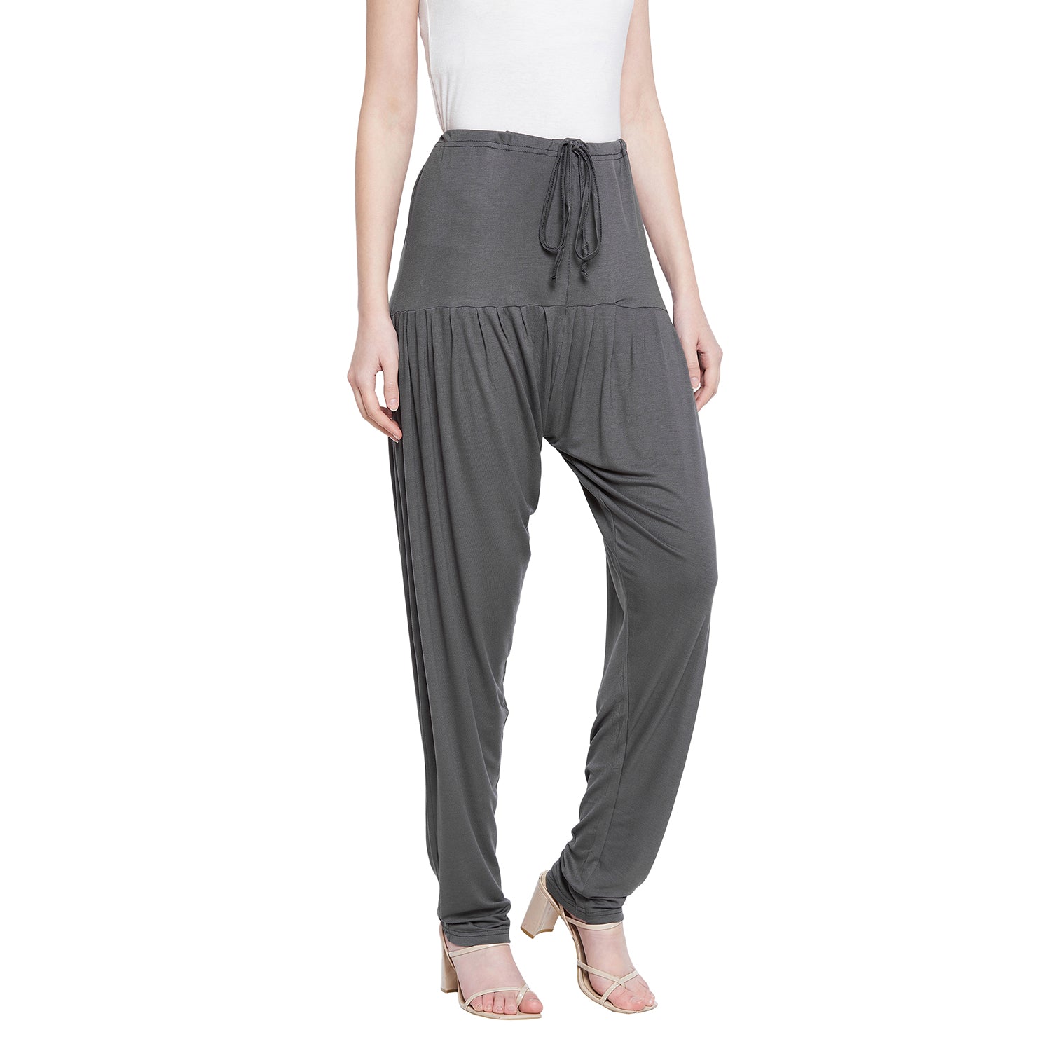 Dark Grey Plain Viscose Patiala