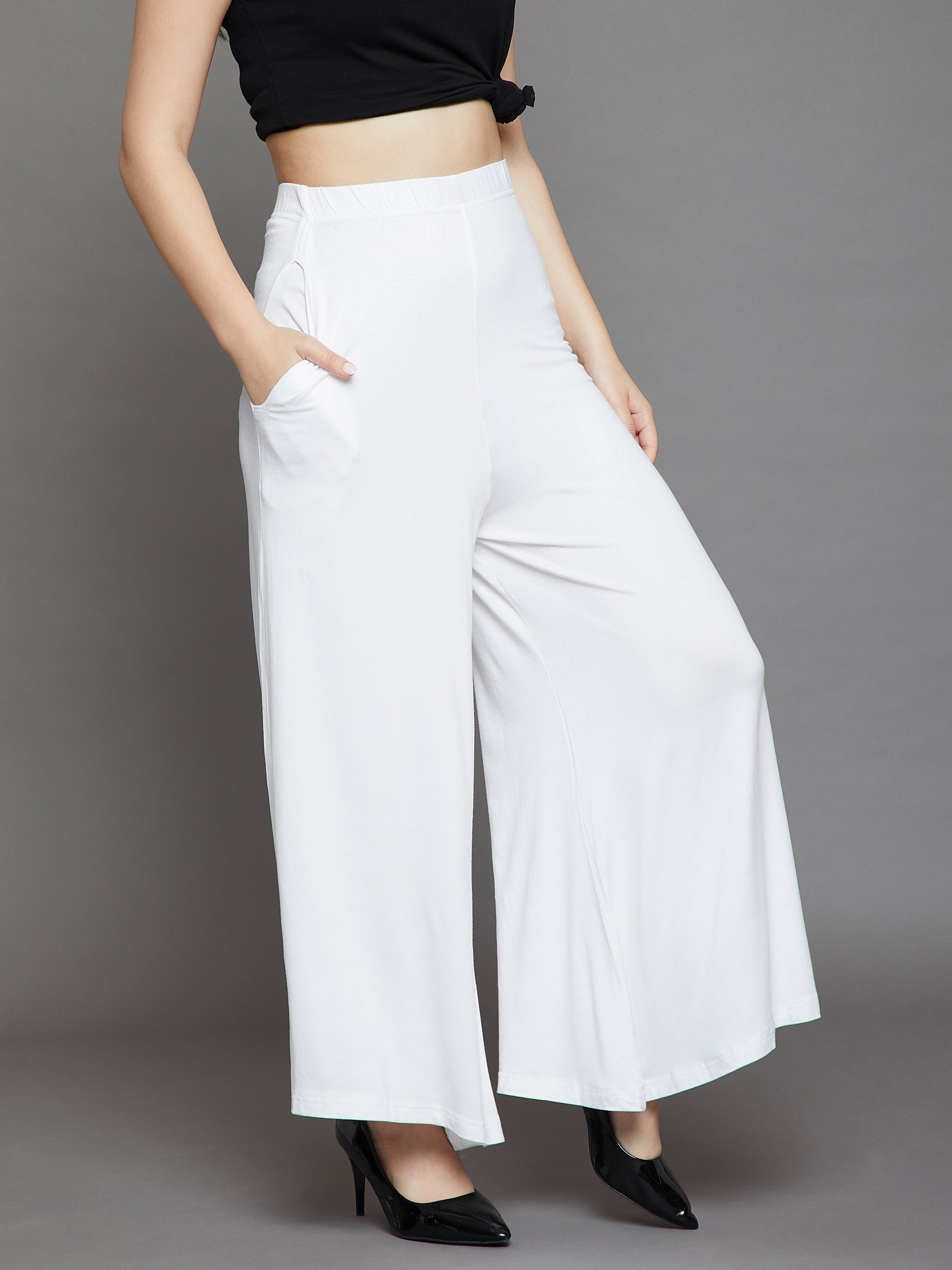 White Plain Viscose Palazzo