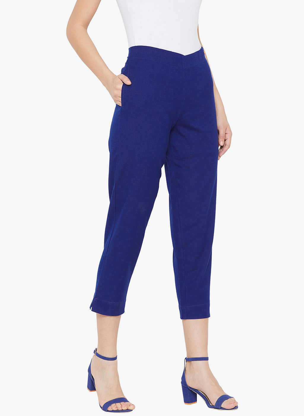 Royal Blue Cotton Slub Pants
