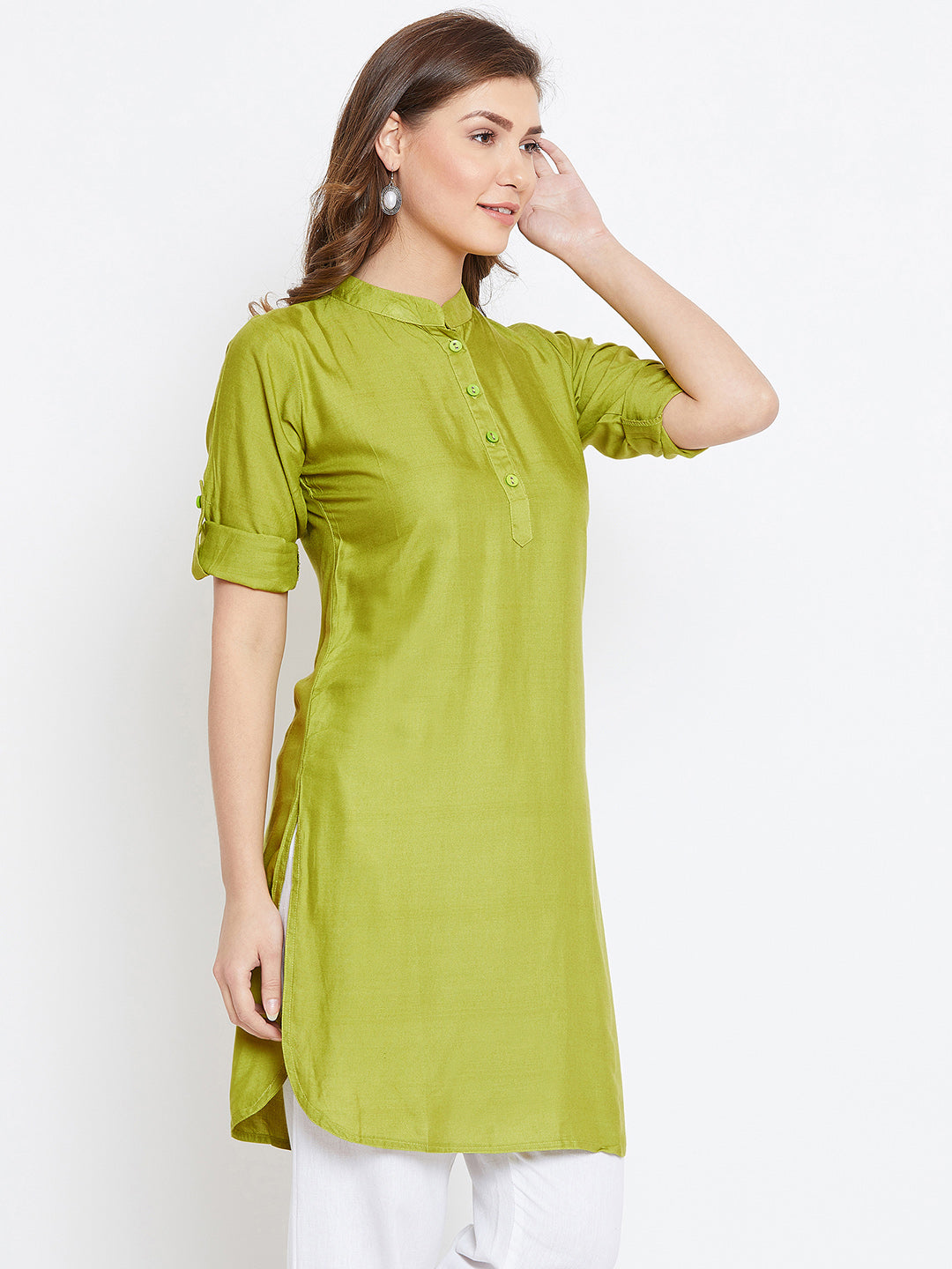 Fluorescent Green Solid Colour Kurtis – The Pajama Factory