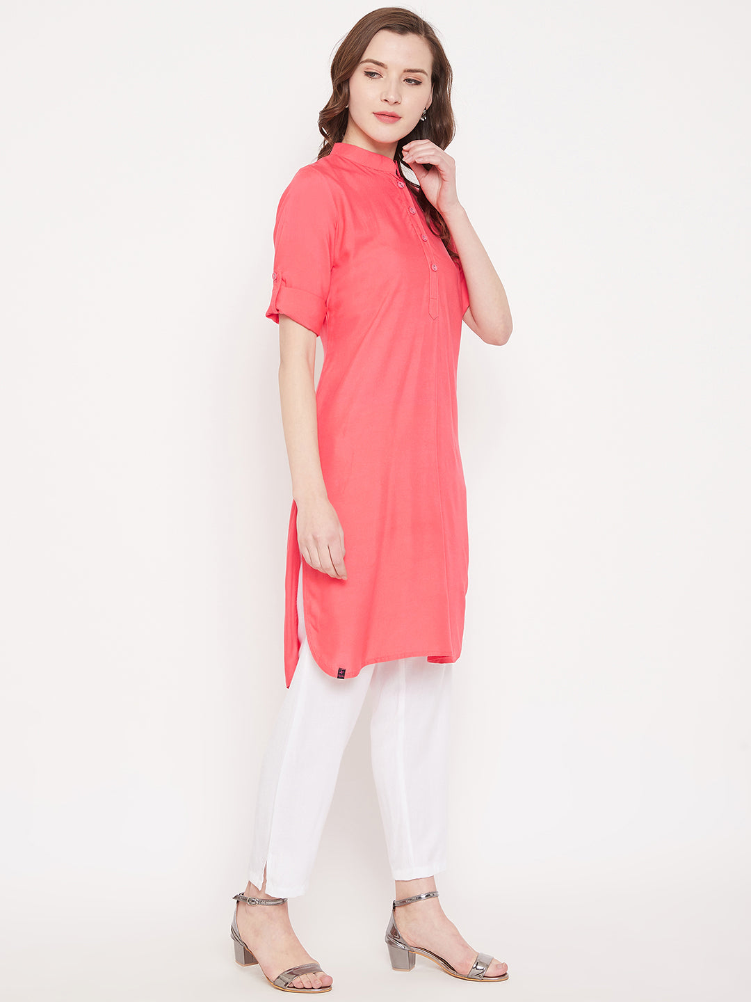 Peach Solid Color Kurti