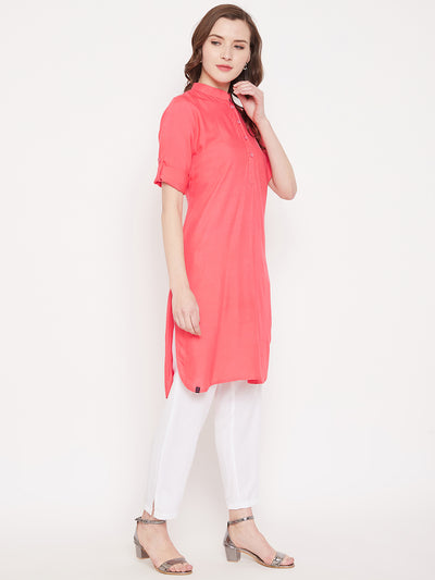 Peach Solid Color Kurti 36"