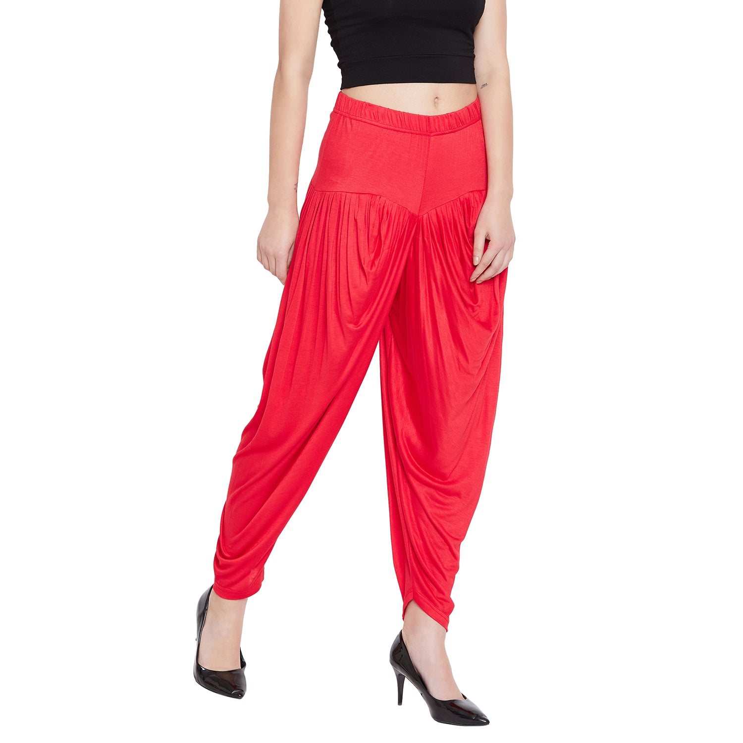 Red Viscose Plain Dhoti
