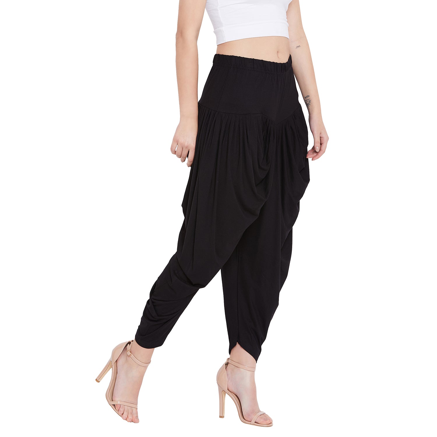 Black Viscose Plain Dhoti