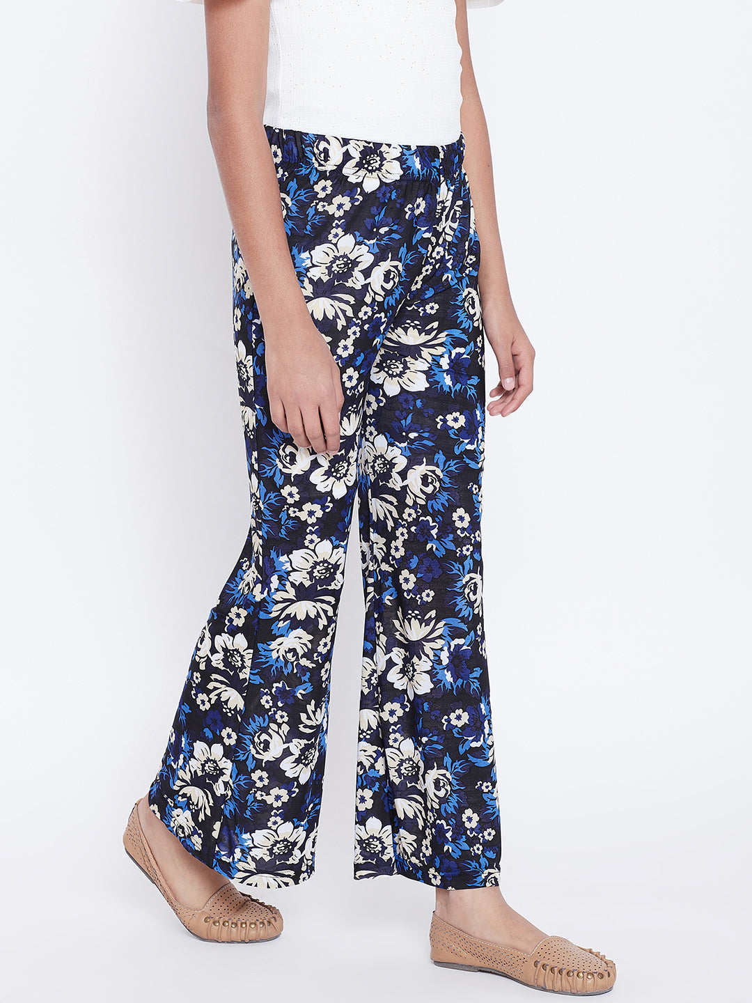 Blue Floral Printed Palazzo