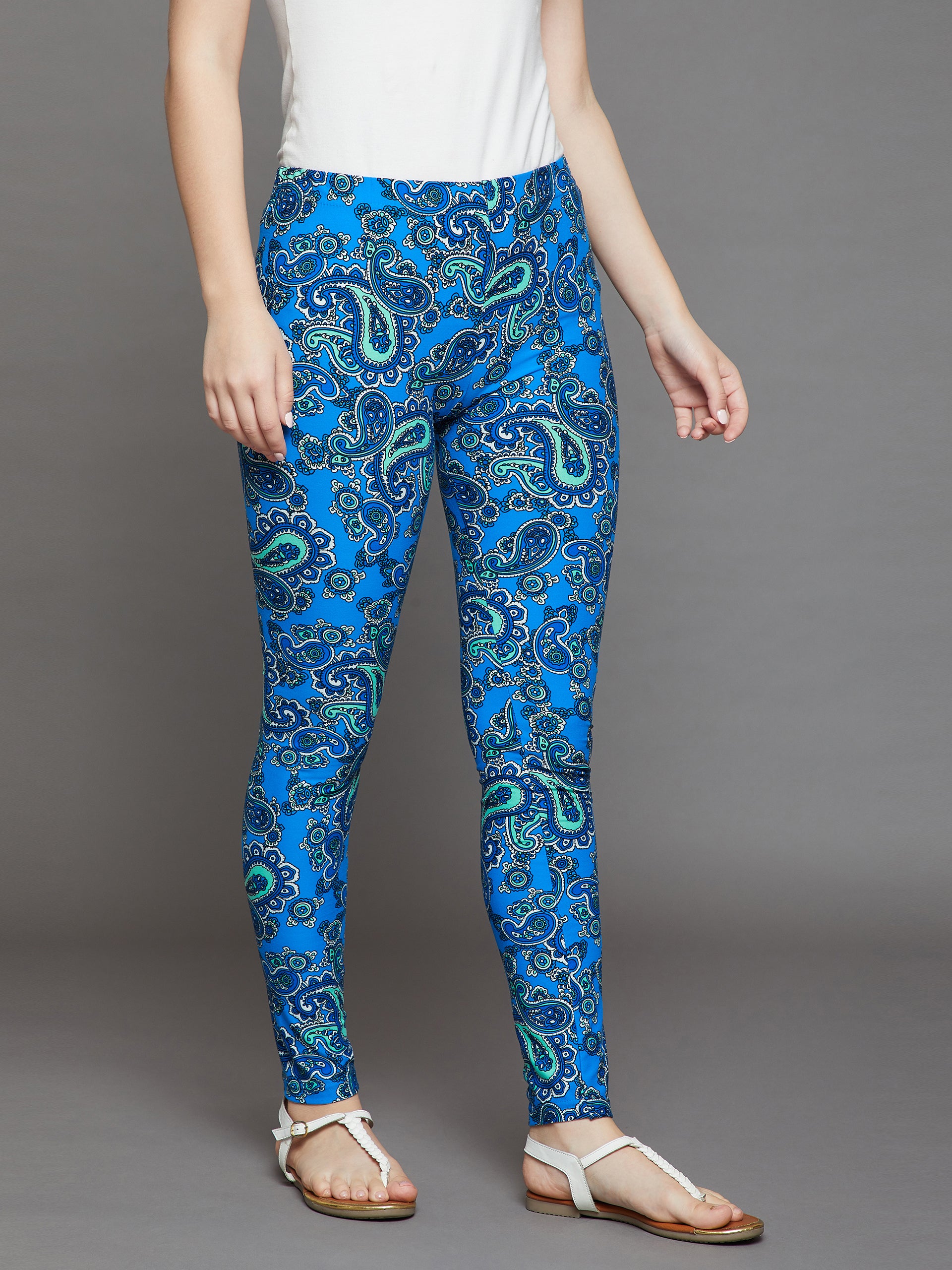 Sky Blue Printed Legging