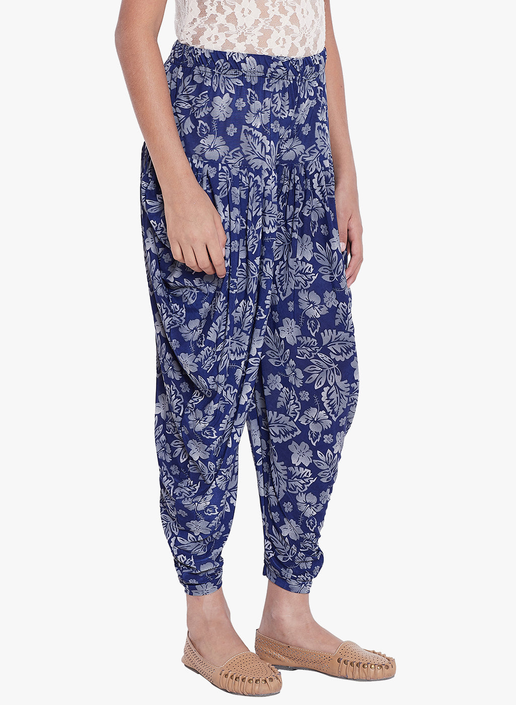 Hibiscus Printed Dhoti