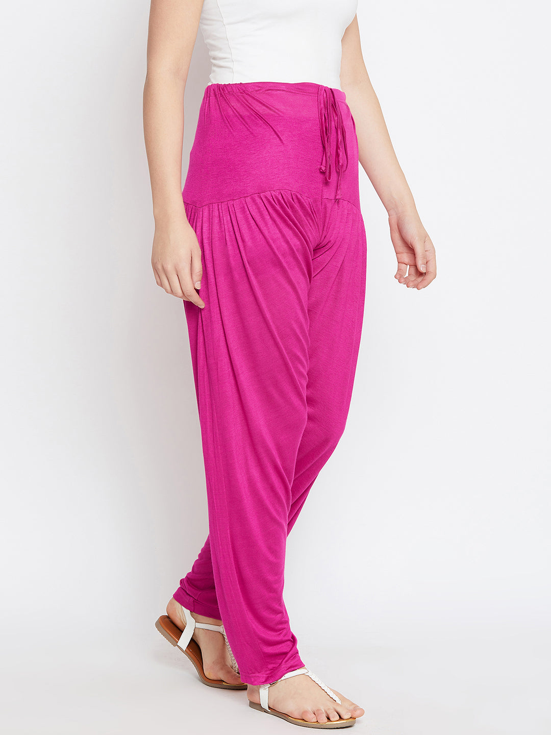 Rani Pink Plain Viscose Patiala
