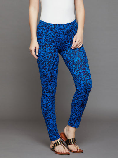 Blue Printed Legging