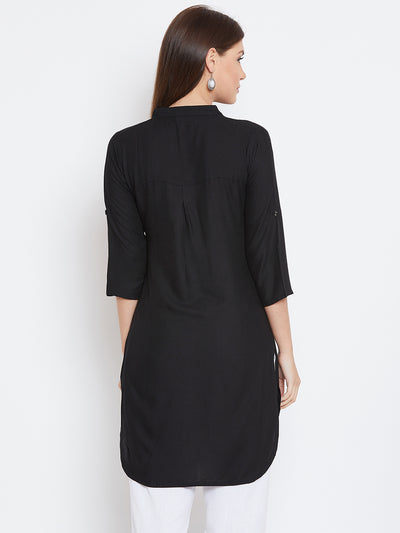 Black Solid Color Kurti