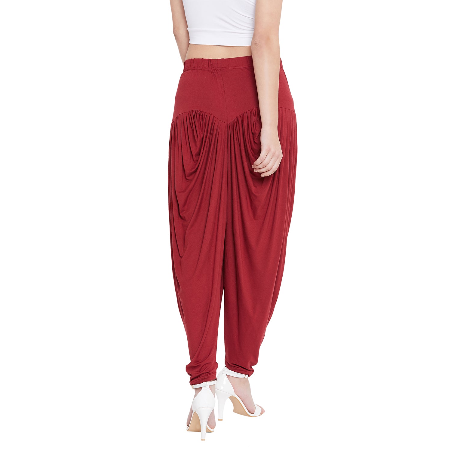 Maroon Viscose Plain Dhoti