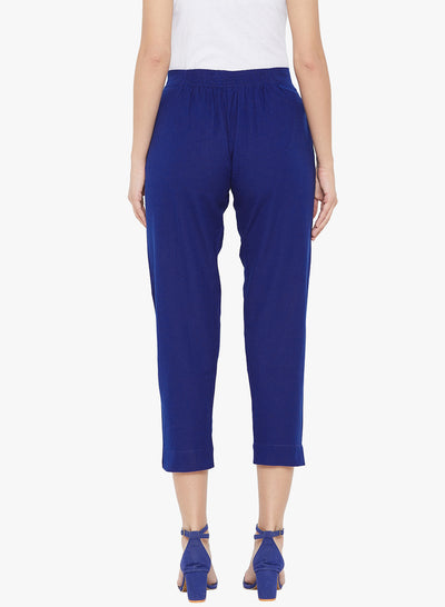 Royal Blue Cotton Slub Pants