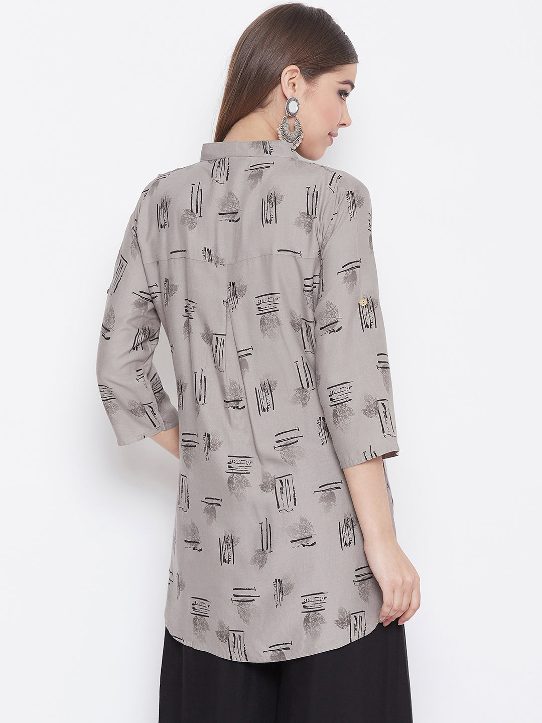 Noblegrey Printed Short Kurti