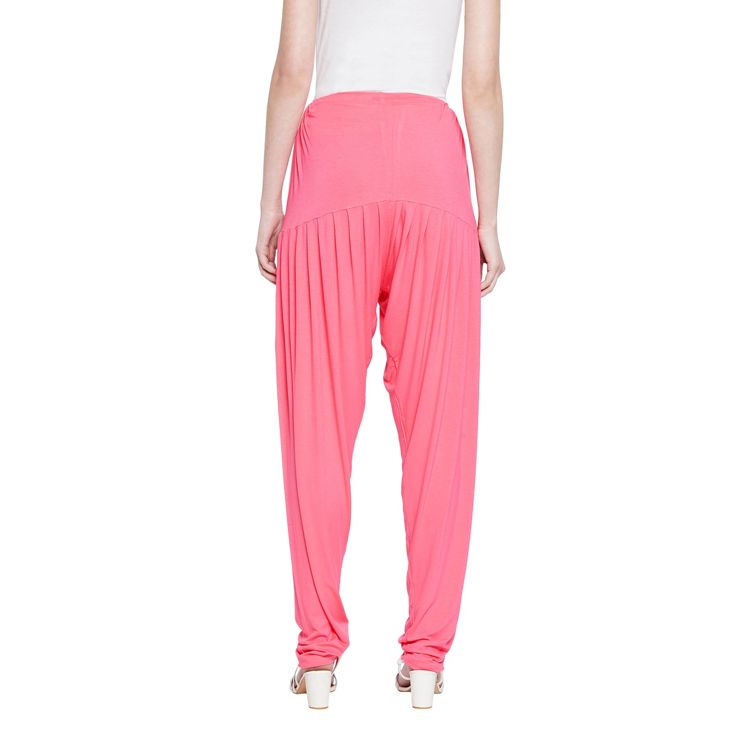 Peach Plain Viscose Patiala