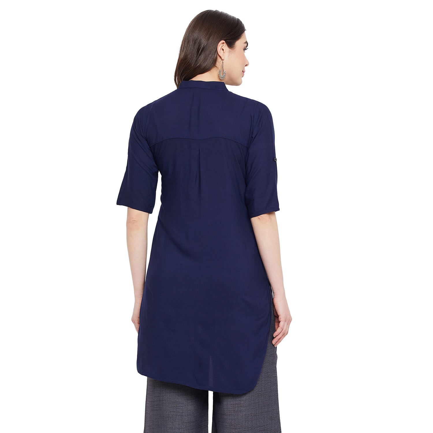 Navy Blue Solid Color Kurti