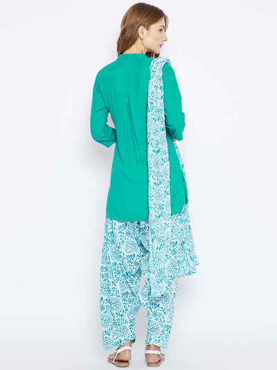 Paisley Print Patiala with Rama Green Kurti Set