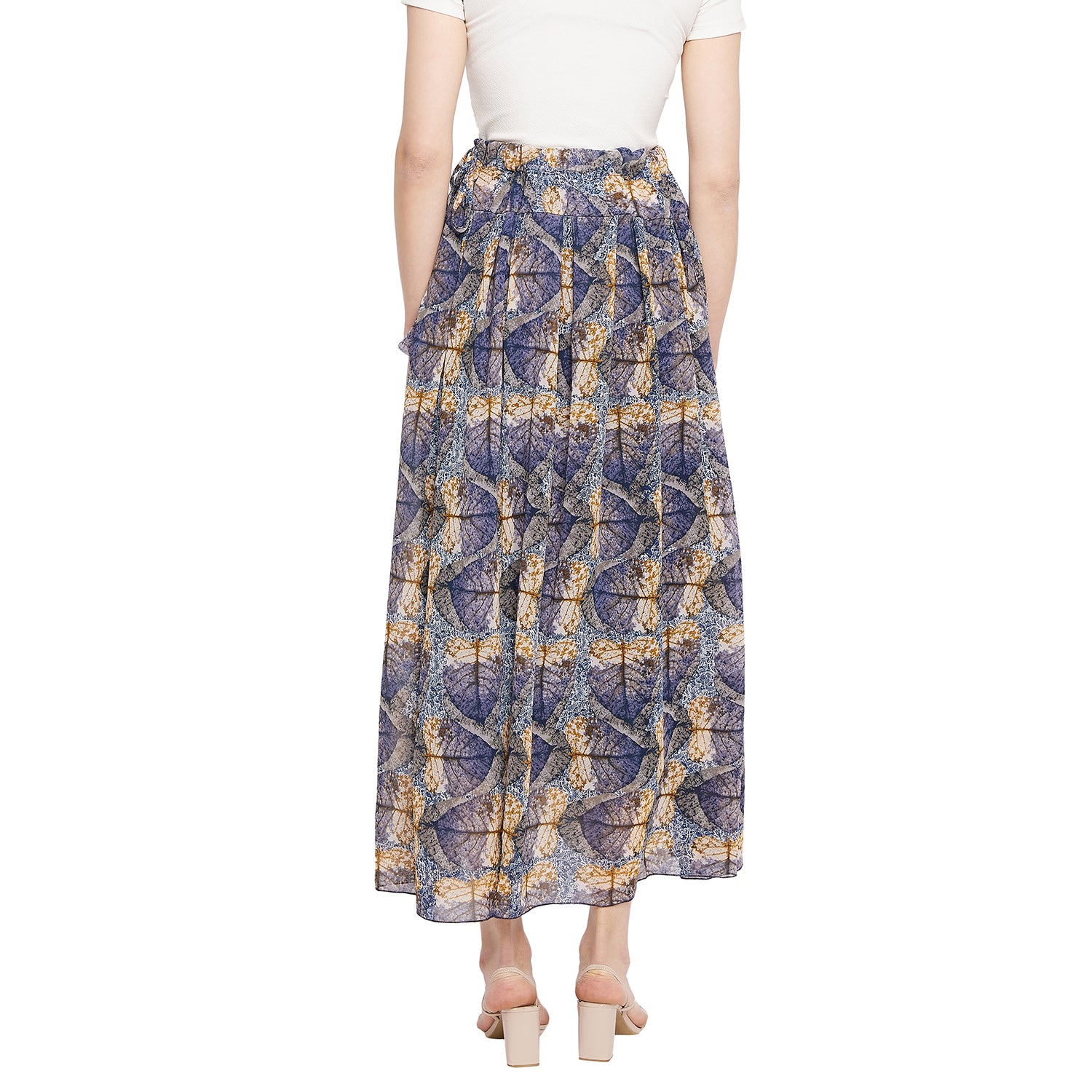 Leafy textured Pleat Skirt