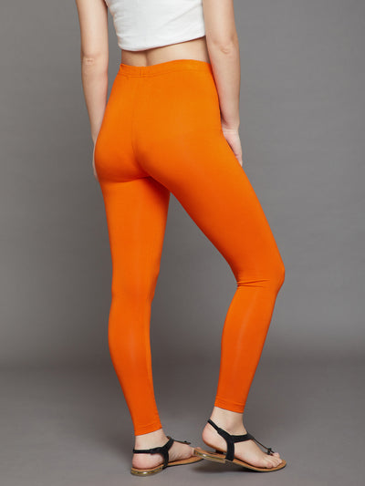 Orange Viscose Chudidar Leggings 3XL