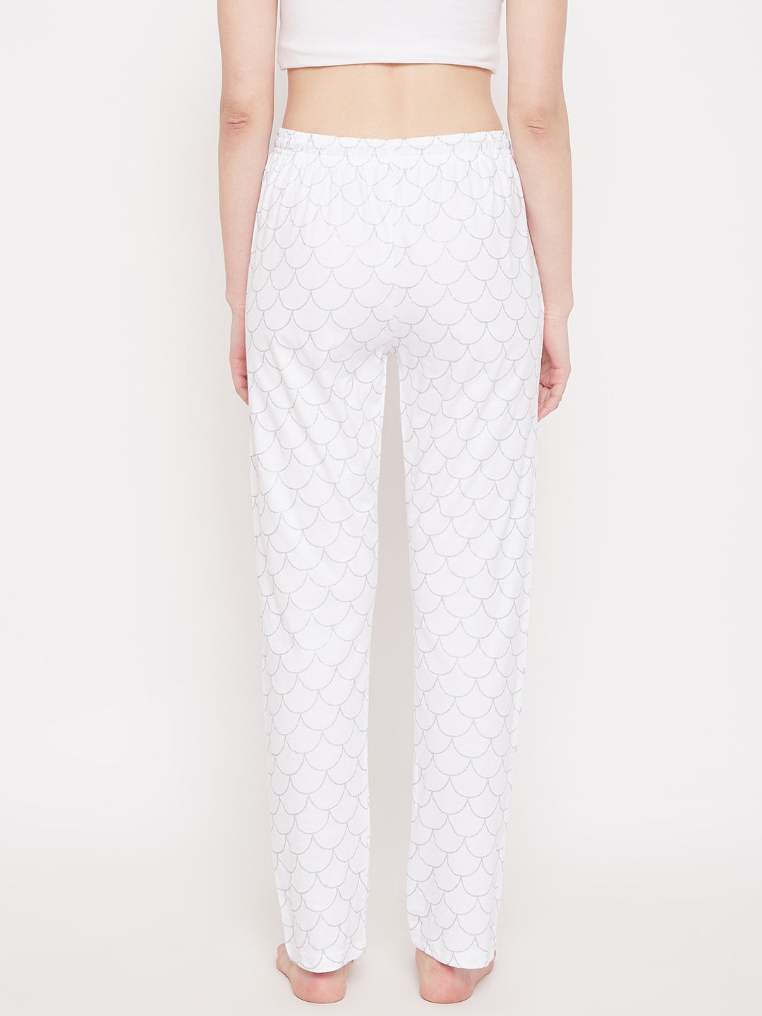 Women's White Mermaid Printed Pajama