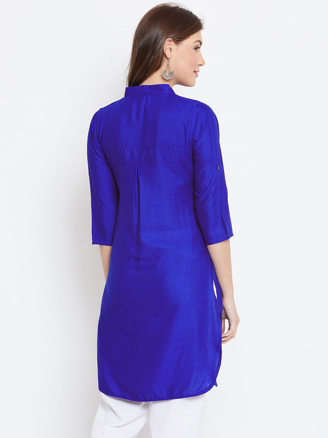 Royal Blue Solid Color Kurti