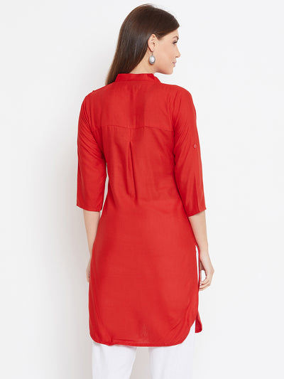 Red Solid Color Kurti