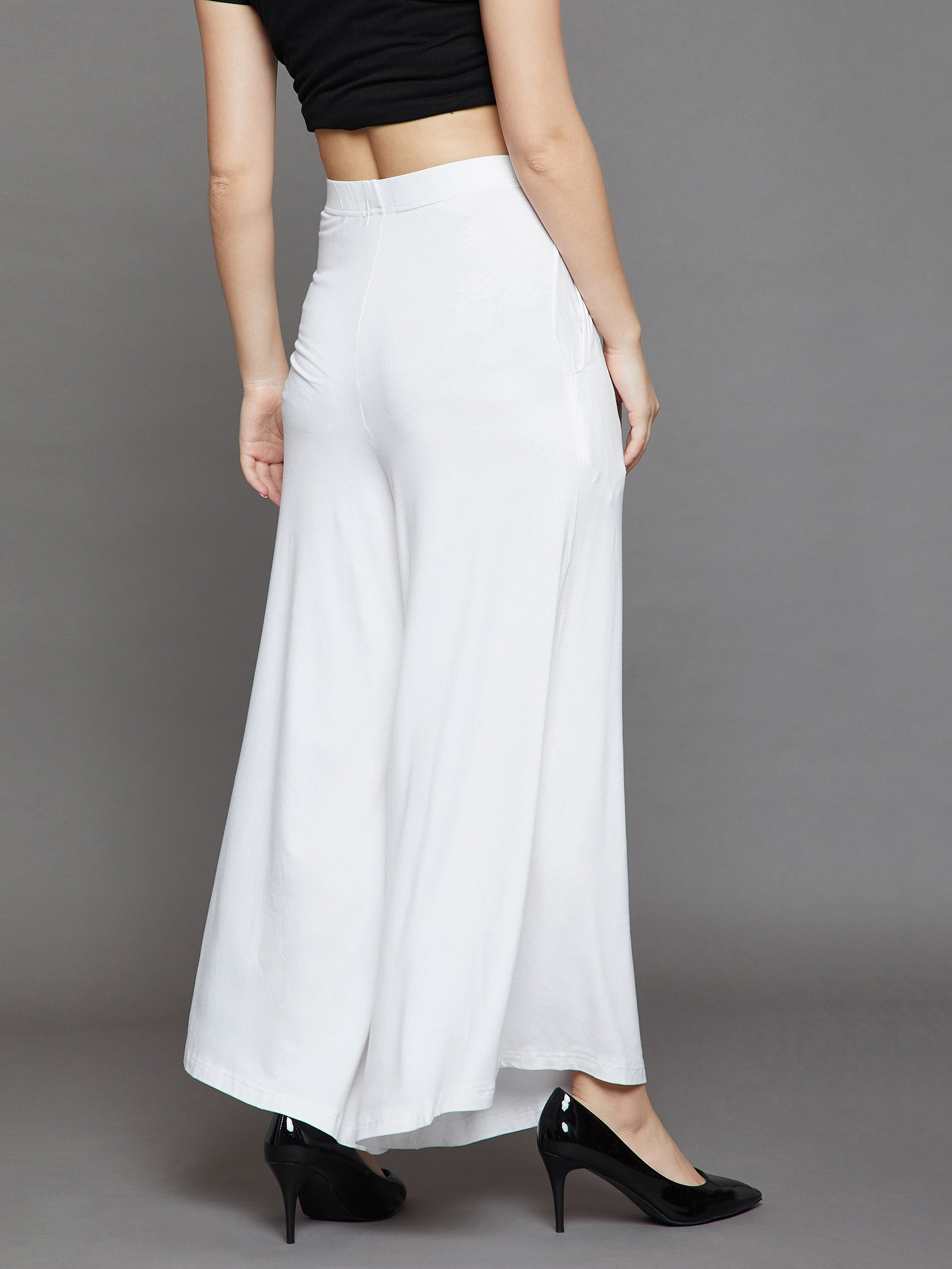 White Plain Viscose Palazzo