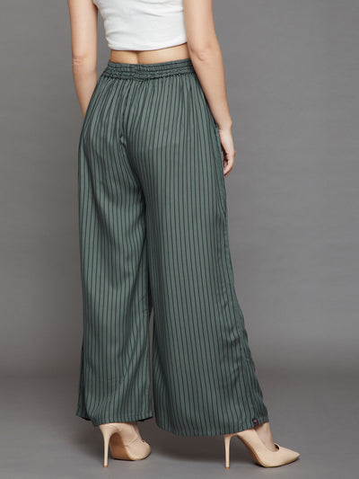 Olive with Black Stripes Palazzo