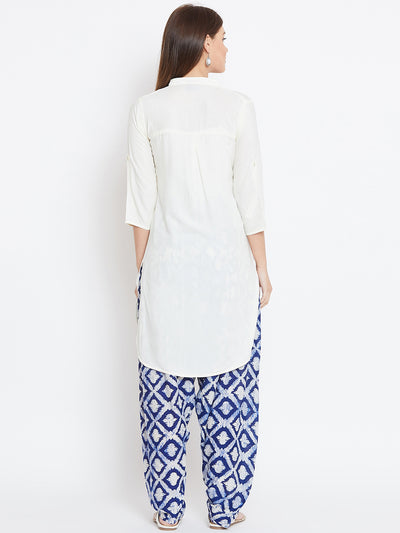 White Solid Color Kurti