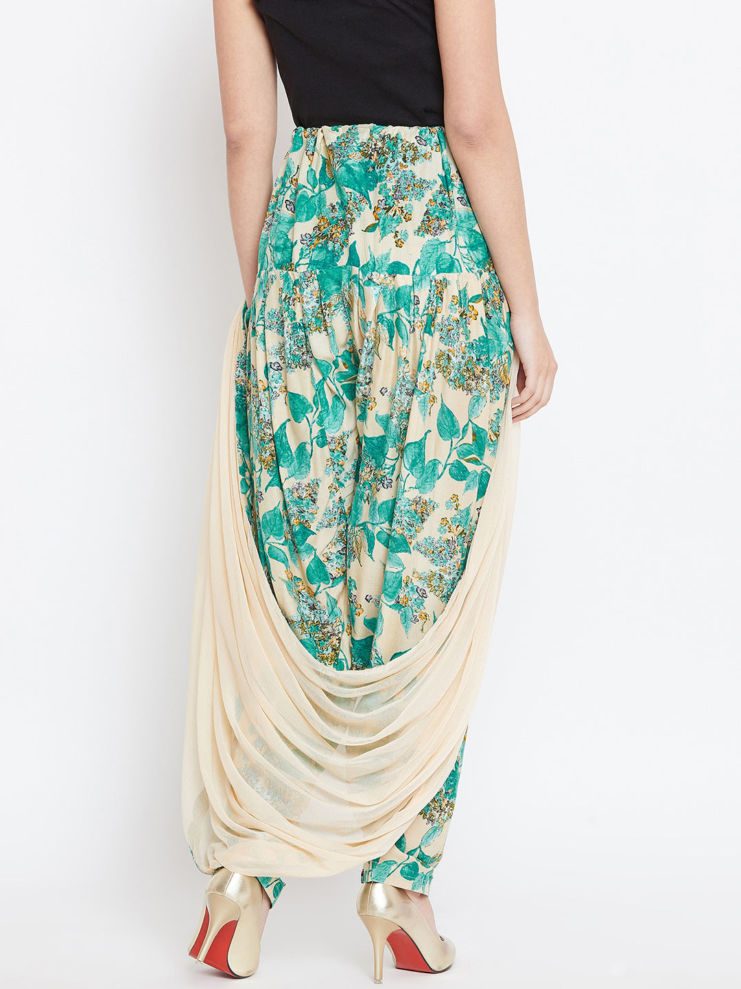 Leafy Printed Rayon Patiala With Dupatta