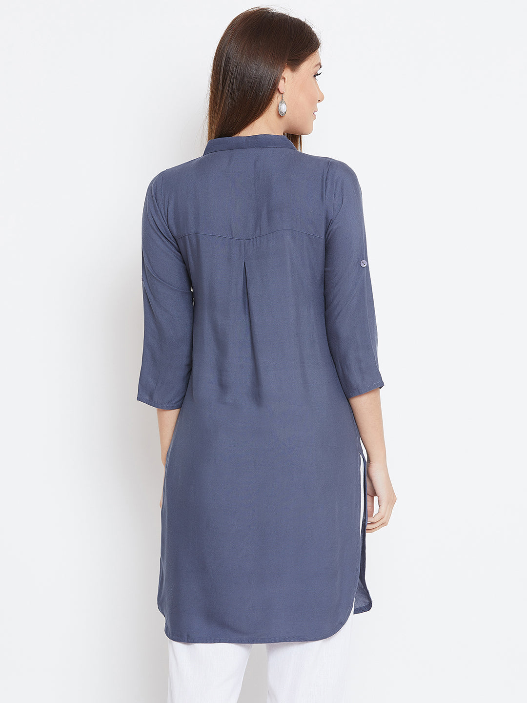 Light Grey Solid Color Kurti